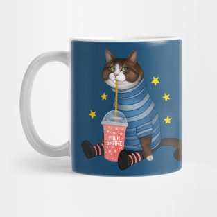 Cat with milk shake Mug